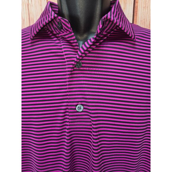 FOOTJOY FJ Men's Light Purple Striped Polo Golf Shirt Large - Picture 3 of 7